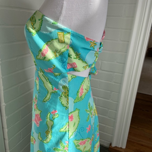 Lilly Pulitzer World Map Print Summer Sundress Size 4 - Picture 3 of 11